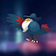 Pokémon Honchkrow on Dark-type background.